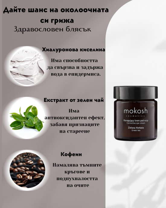 Коригиращ околоочен крем "Зелен чай" 30мл